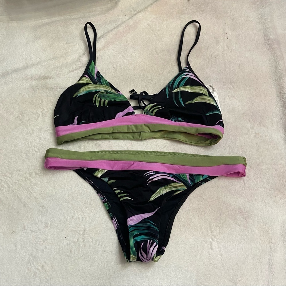 New! SET Seafolly last palmas Bikini top bottoms black nwot 28510 - Picture 2 of 9